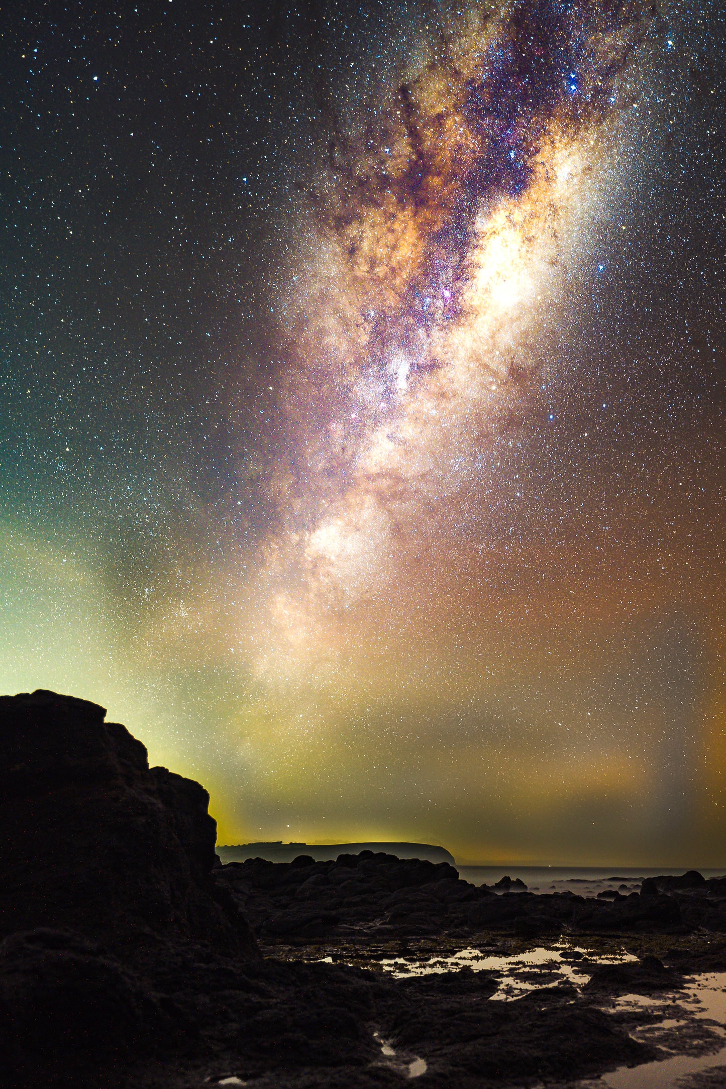 Milky Way Rising over Cape Schanck Volcanic Rock